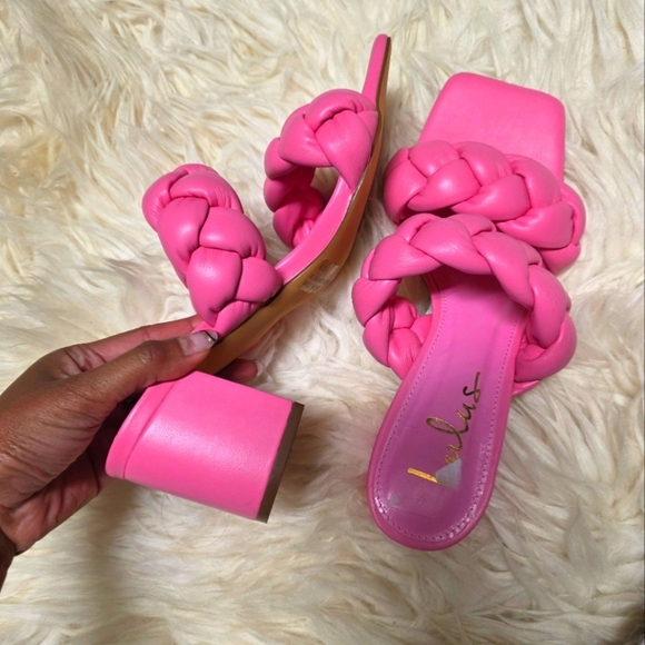 Lulu's Pink Ruched Heels - Picture 3 of 5